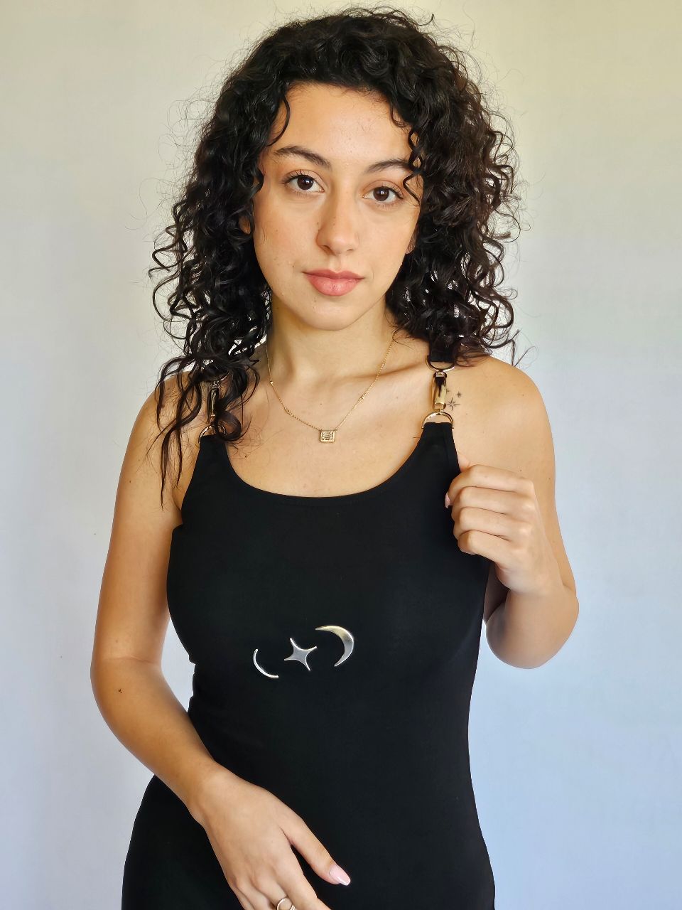 Black Dress with Star Badgeindex