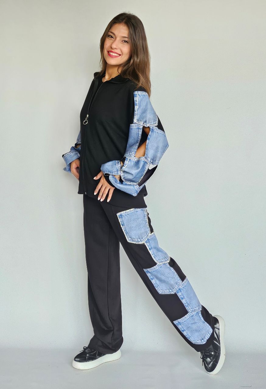 Black Set with Denim Patchesindex